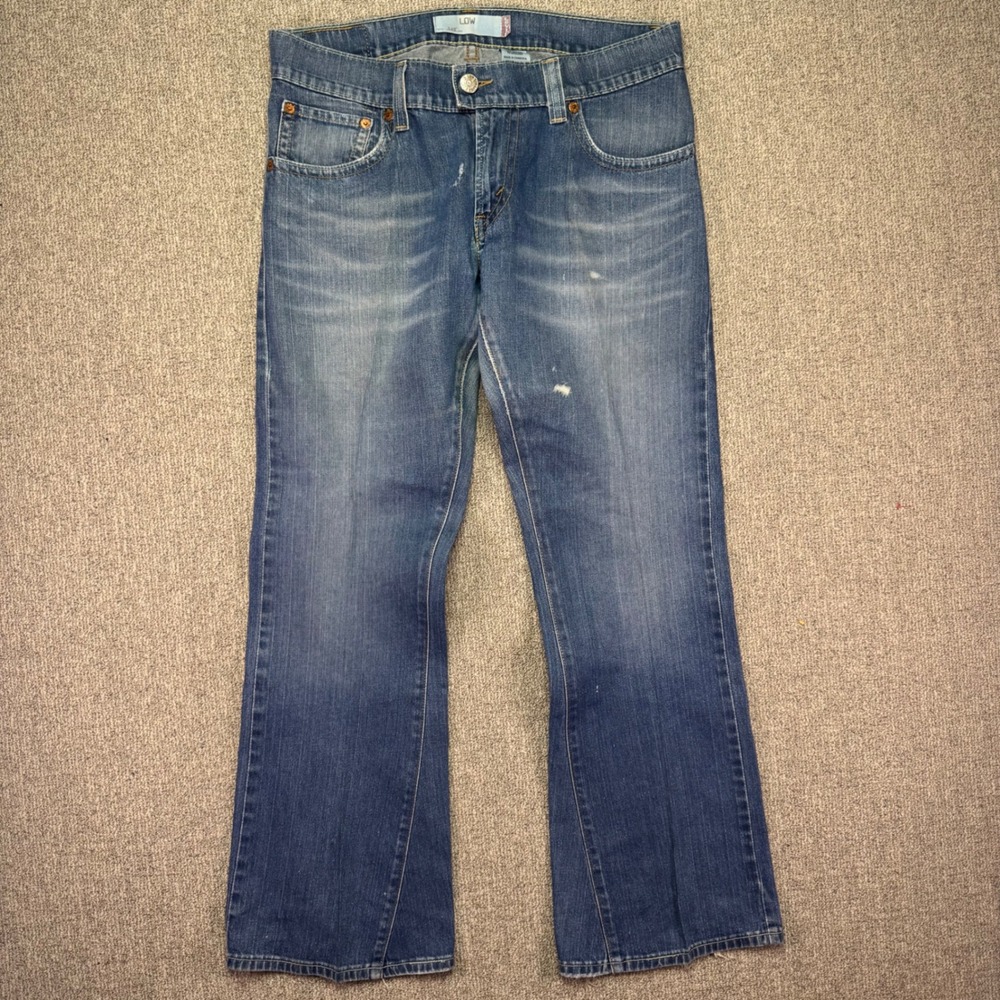 Levi's 542 Low Rise Flare Jeans Women's 14M Blue Denim Y2K Flap Pockets